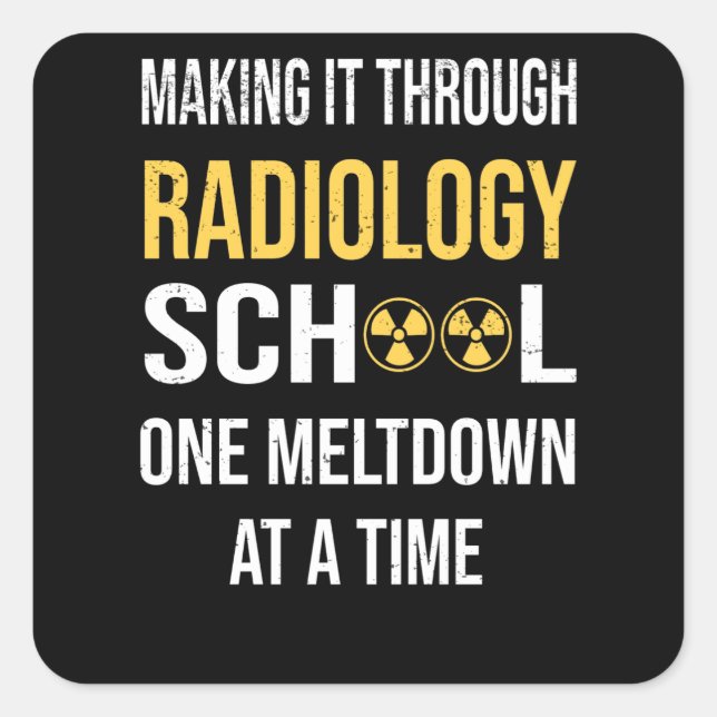 Röntgentekniker Student Radiolog Fyrkantigt Klistermärke (Framsida)
