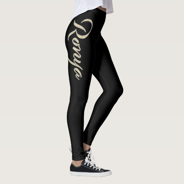 Ronya white gold Handwriting Hose Leggings (Höger)