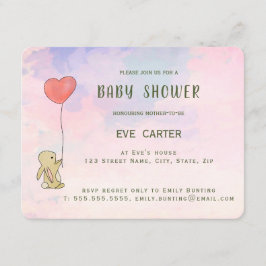 Roo Bunny - Heart Balloon Inbjudningar
