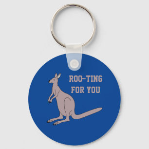 Roo-ting for you Cute Aussie Funny Kangaroo Pun Nyckelring