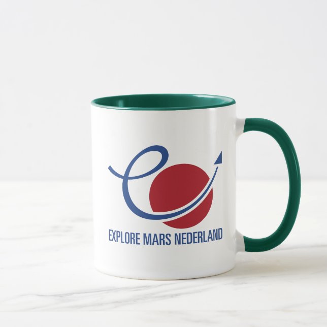 Rood Wit Blauw Explore Mars Nederland Logotyp Mugg (Höger)