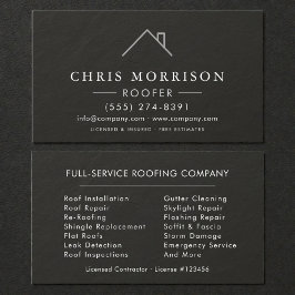  Roofer Black Silver Stone Slate Roofing Company Visitkort