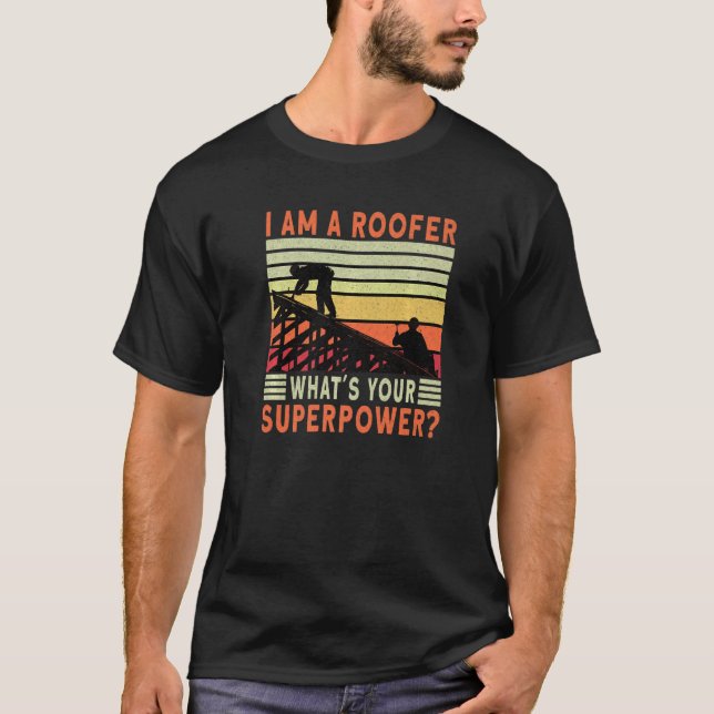 Roofer Dad Roofing Contractor Roofer Technician   T Shirt (Framsida)