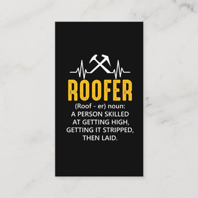 Roofer Definition Tak Job Proud Craftsf Visitkort (Framsida)