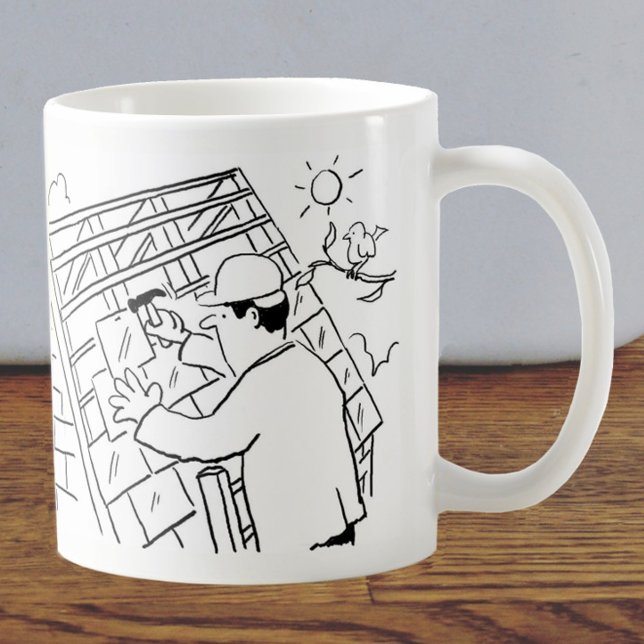 Roofer eller Slater-Tecknad Kaffemugg (Skapare uppladdad)