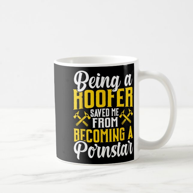 Roofer Funny Roofing Tee For Coworker Novelty  Kaffemugg (Höger)