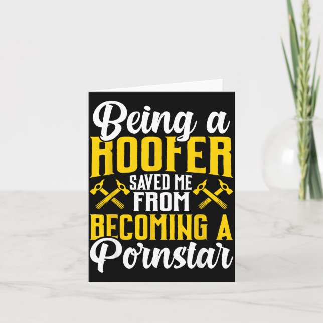 Roofer Funny Roofing Tee For Coworker Novelty  Kort (Framsida)