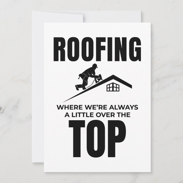 Roofer Humor - över det översta takjobbet Julkort (Framsida)