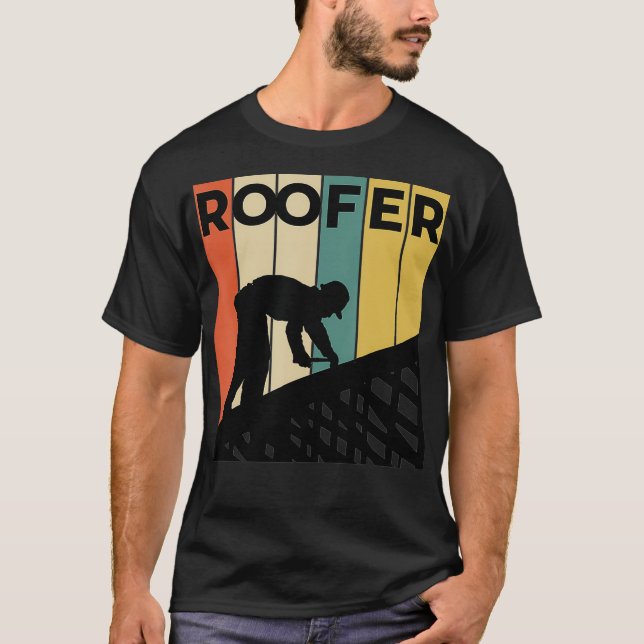 Roofer Retro Style Roofer Jersey  T Shirt (Framsida)
