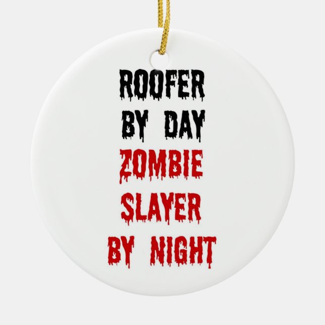 Roofer Zombie Sayer Julgransprydnad Keramik (Framsidan)