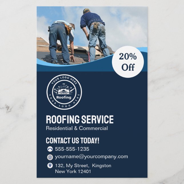 Roofing Company | Custom Logo Services Flygblad (Framsidan)