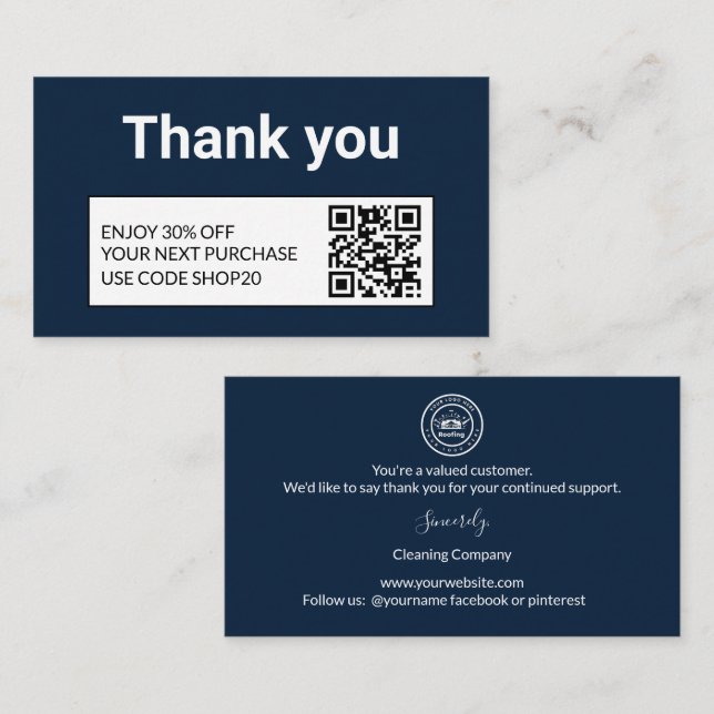 Roofing Company | Custom Logo Services Rabattkort (Fram/baksida)