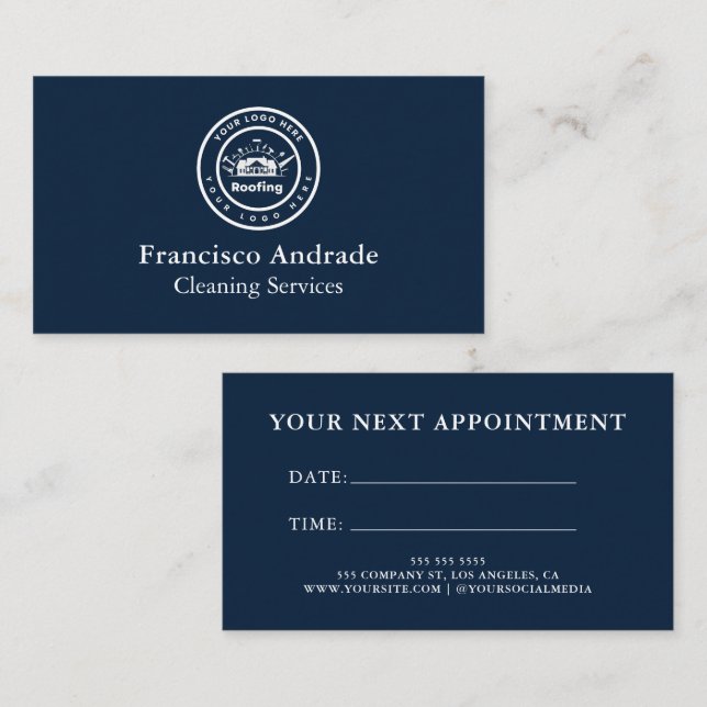 Roofing Company | Custom Logo Services Tidsbeställning Kort (Fram/baksida)