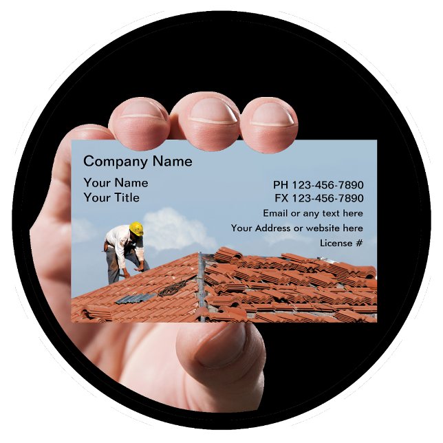 Roofing Construction Image Visitkort (Construction Business Cards)