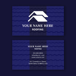 Roofing Contractor Professional Royal Blue Shingle Visitkort