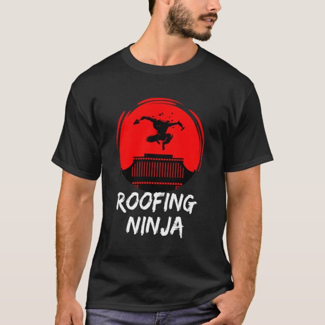 Roofing Ninja Roofer Slating T Shirt (Framsida)