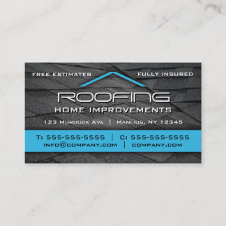 Roofing Professionell Affärskort Blue Visitkort