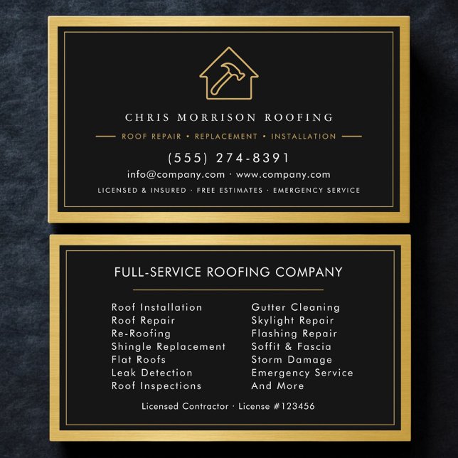 Roofing Roofer Construction Services Professional Visitkort (Skapare uppladdad)