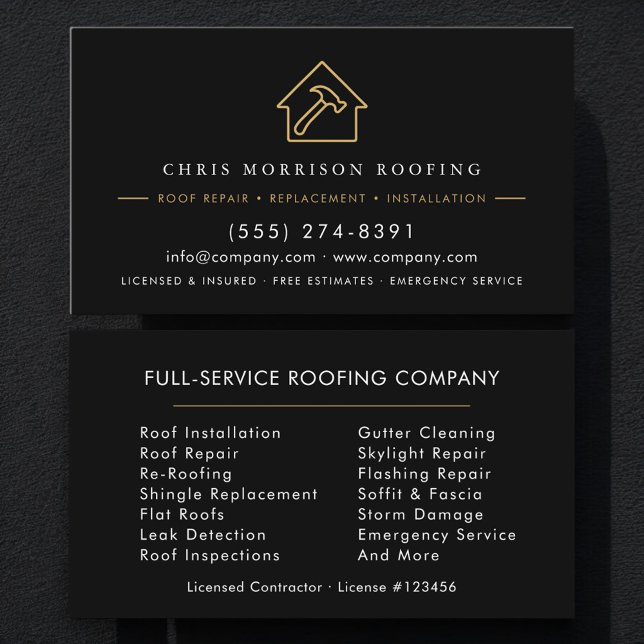 Roofing Roofer Professional Services Visitkort (Skapare uppladdad)
