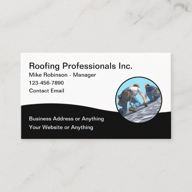 Roofing Services Modern Business Card Templates Visitkort (Framsida)
