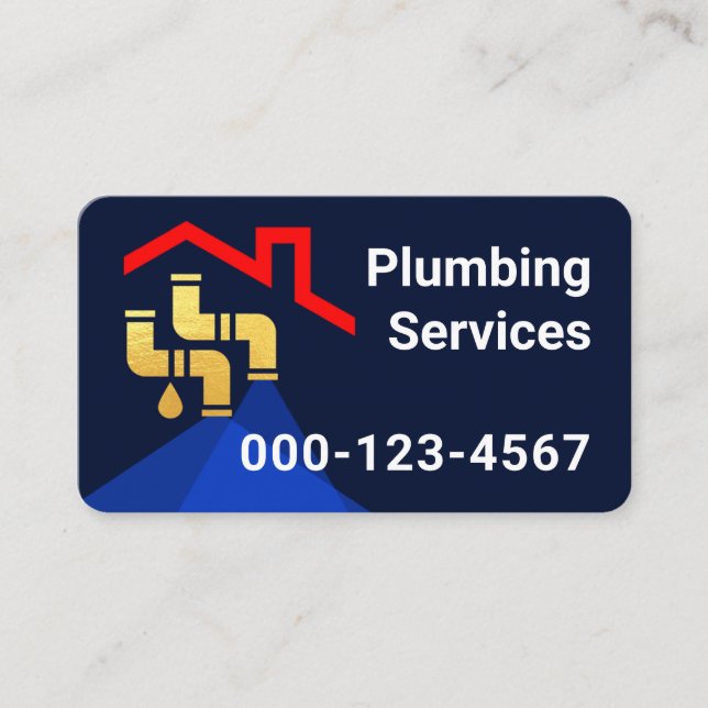 Rooftop Building Leaking Gold Pipes Visitkort (Framsida)