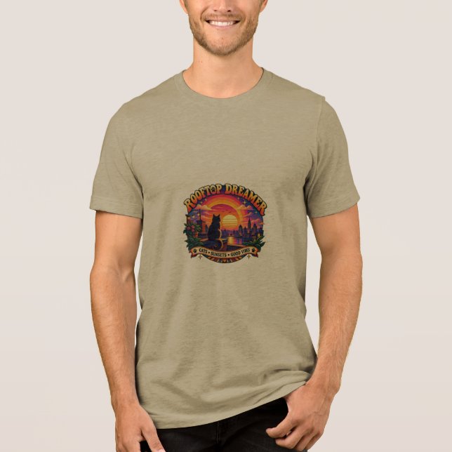 Rooftop Dreamer Katt T-Shirt | (Framsida)