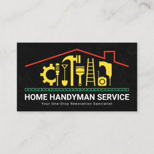 Rooftop med Handyman Verktyg-konstruktion Visitkort