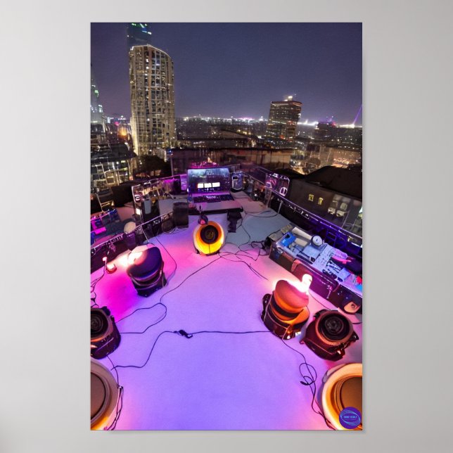 ROOFTOP NIGHT DJ POSTER (Framsidan)