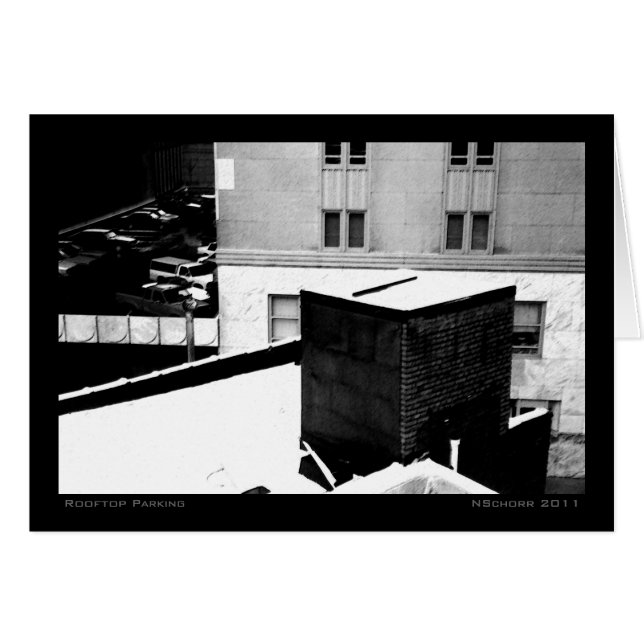Rooftop Parking Urban Winter Ligcape Hälsningskort (Framsidan Horizontal)