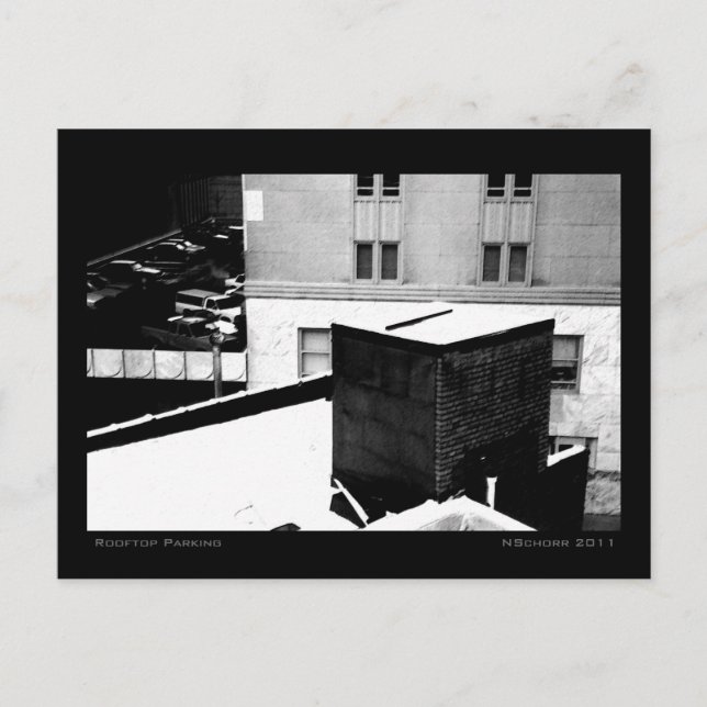 Rooftop Parking Urban Winter Ligcape Vykort (Framsida)