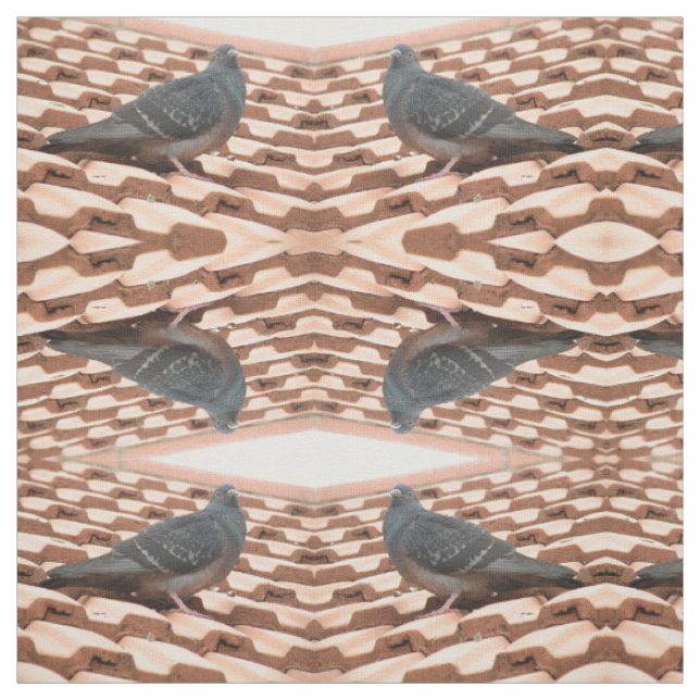 Rooftop Pigeon Patterned Animal Craft Fabric Tyg (Provkarta)