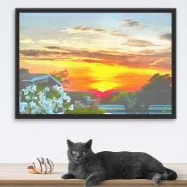 Rooftop Sunset 2295 Art Canvastryck