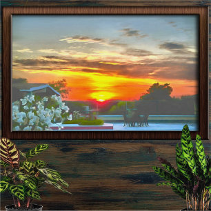 Rooftop Sunset 2295 Art-utskrift Poster