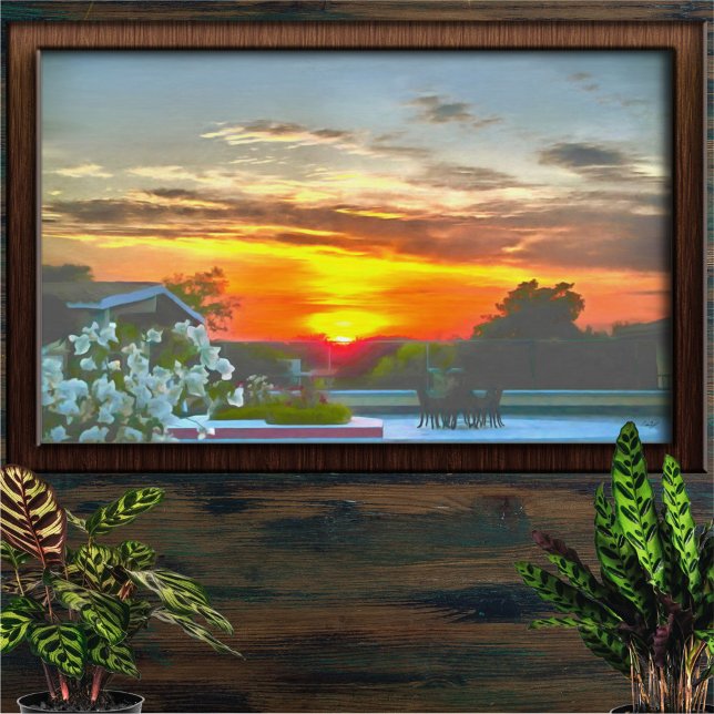 Rooftop Sunset 2295 Art-utskrift Poster (Skapare uppladdad)