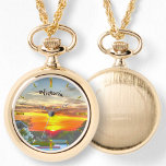 Rooftop Sunset 2295 Necklace Watch Armbandsur<br><div class="desc">Färglägga "Rooftop Sunset 2295"-samlingen Anpassa på produktsidan eller klicka på knappen Anpassa om du vill ha fler designalternativ. Designad och skapat från min målning "Rooftop Sunset 2295" som fångar ett vackert tak vid Plaza Marina i Puerto Vallarta,  Mexiko. Matchande produkter finns i den här samlingen.</div>