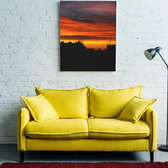Rooftop View of the Serbian Sunset in Belgrad Canvastryck (Skapare uppladdad)