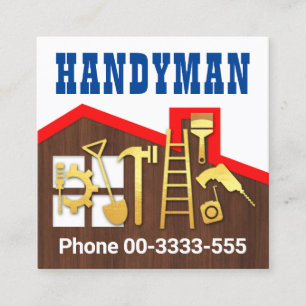 Rooftop Wood Ram Handyman Byggnad Fyrkantigt Visitkort
