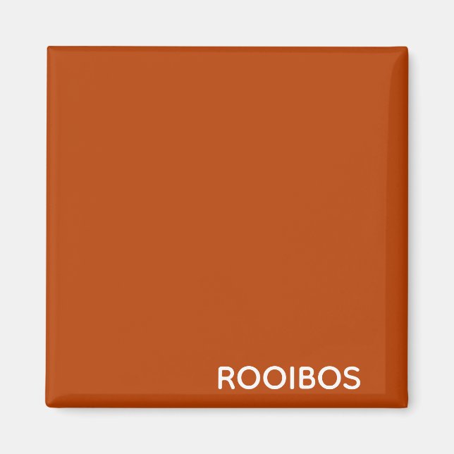 Rooibos rödbrun färg namn magnet (Framsidan)