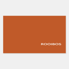 Rooibos rödbrun färg namn rektangulärt klistermärke