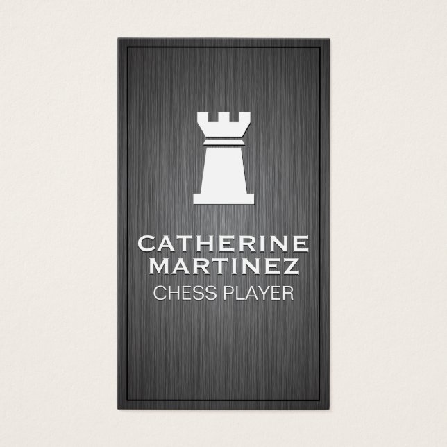 Rook Logotyp | Metallisk bakgrund Visitkort (Framsidan)