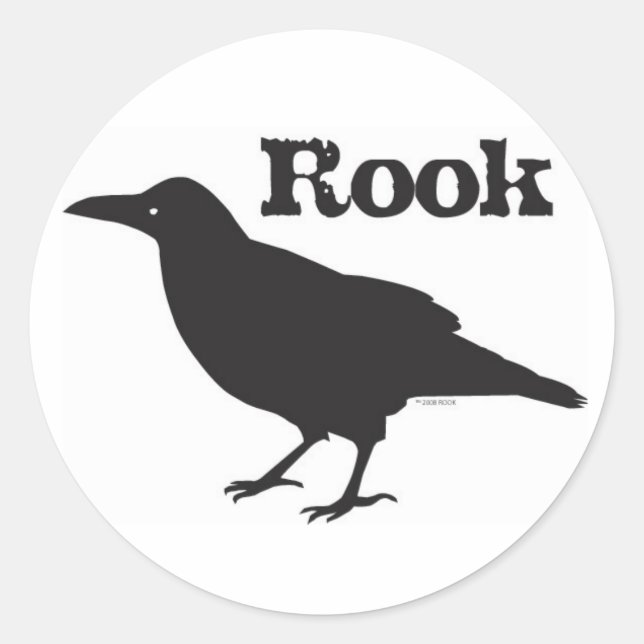 Rook Sticker Runt Klistermärke (Framsida)
