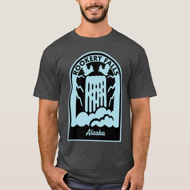 Rookery Falls Alaska T Shirt (Framsida)
