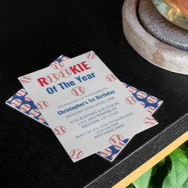 Rookie Baseball 1:a födelsedag Inbjudningar