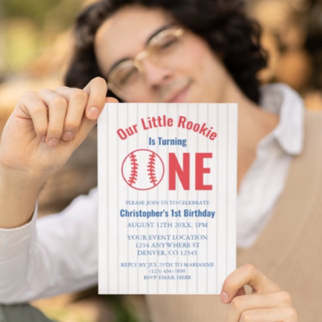 Rookie Baseball 1:a födelsedag Inbjudningar (Skapare uppladdad)