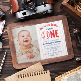 Rookie Baseball 1:a födelsedag Inbjudningar