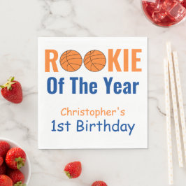 Rookie Basketball 1st Birthday Napkins Pappersservett