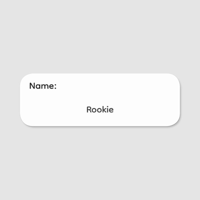 Rookie Classic Namnskylt Pinback Namnbricka (Framsida)