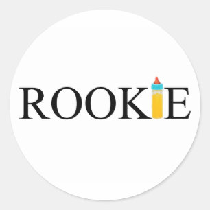 Rookie (flaska) runt klistermärke