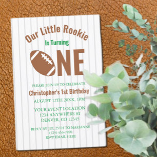 Rookie Football 1st Birthday Inbjudningar