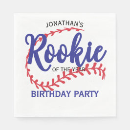 Rookie of the Year 1st Bday Baseball Pappersservett
